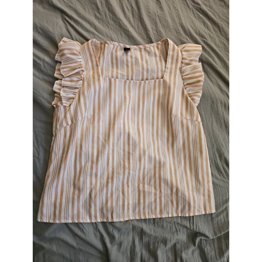 Shein Stripe Ruffle Sleeve Blouse M